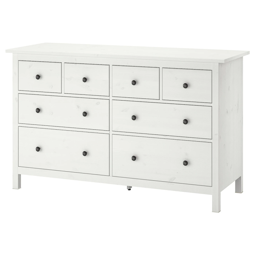 HEMNES Commode 8 tiroirs, teinté blanc, 160x96 cm - IKEA