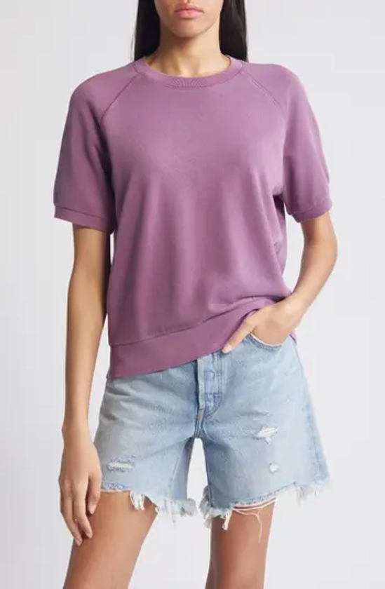 Treasure & Bond Short Sleeve Cotton Blend Sweatshirt | Nordstrom