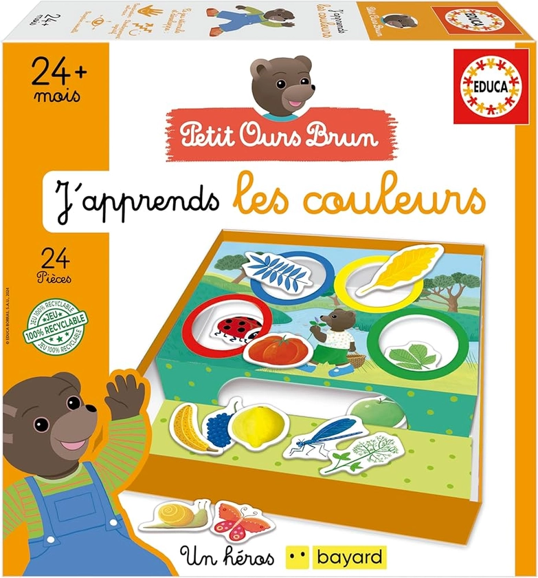 Educa - Le Jeu pour Apprendre à associer et à différencier Les Couleurs de Base | Le Petit Ours Brun. Classer Les éléments par la Couleur correspondante (19877) : Amazon.fr: Jeux et Jouets