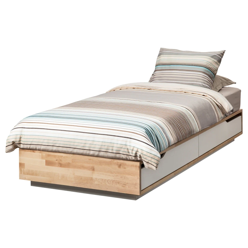 MANDAL cadre lit avec rangement, bouleau/blanc, 90x200 cm - IKEA