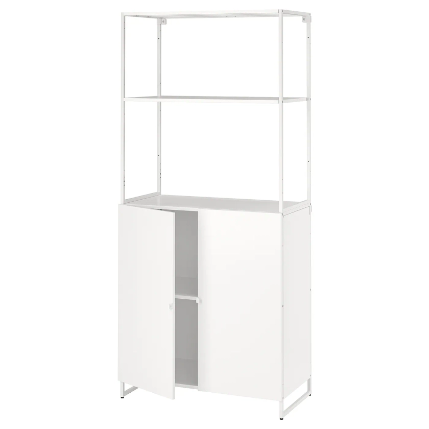 JOSTEIN étagère avec portes, intérieur/extérieur/blanc, 81x44x180 cm - IKEA Belgique