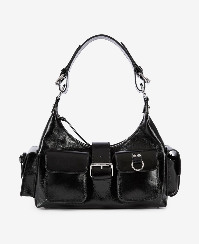 SAC AMELIA EN CUIR CRAQUELÉ NOIR