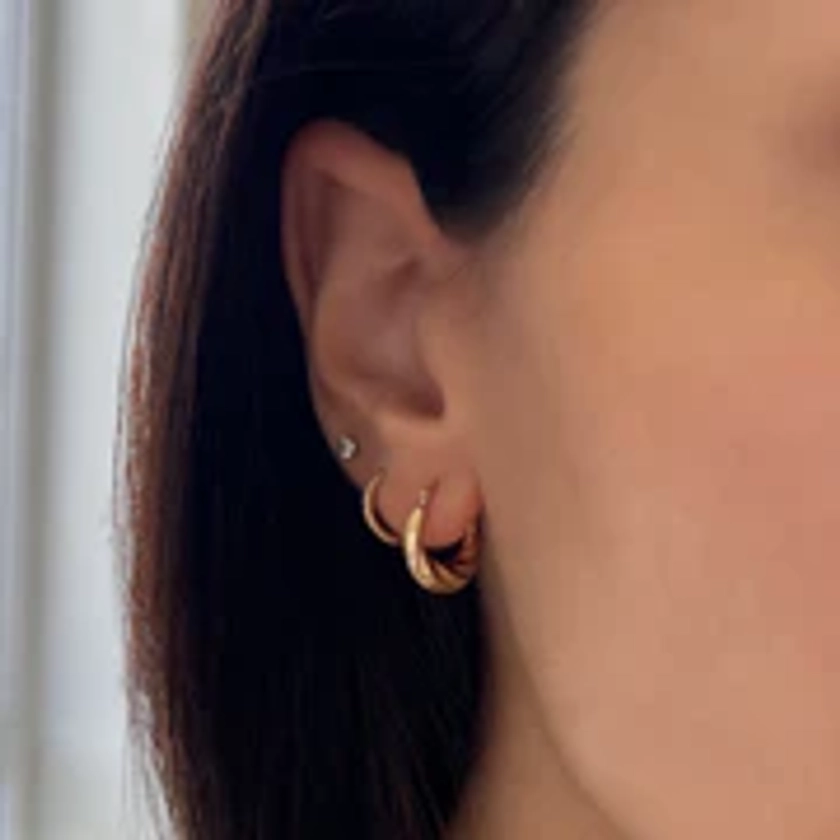 Petite Croissant Hoop Earrings