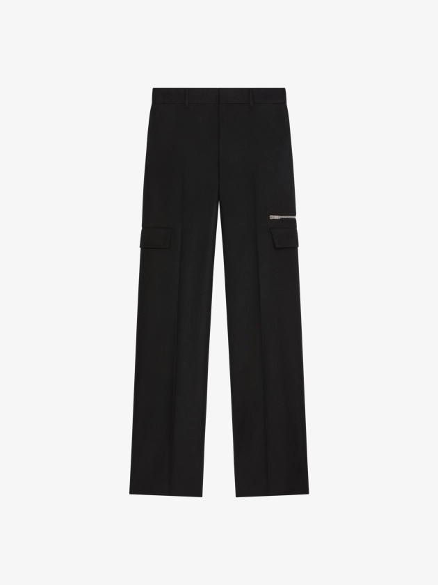 Pantalon tailleur multi-poches en laine - noir | GIVENCHY FR