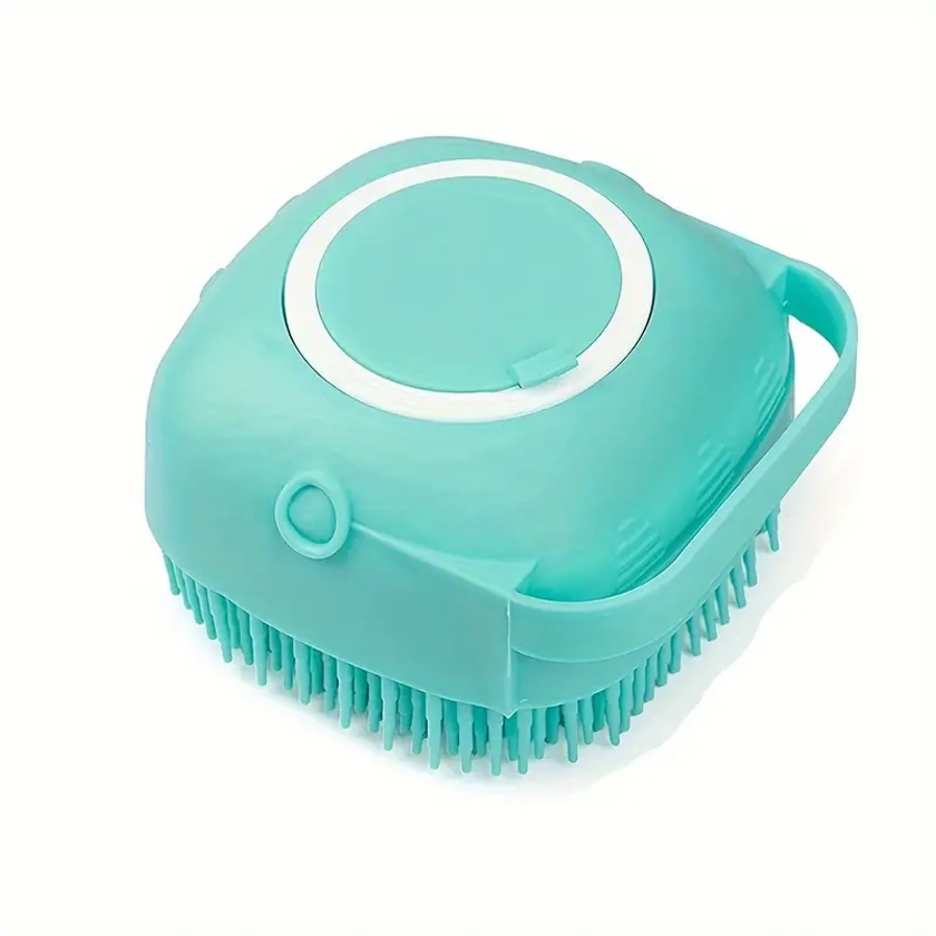 Dog Bath Brush Soft Silicone Pet Shampoo Massage Dispenser - Temu