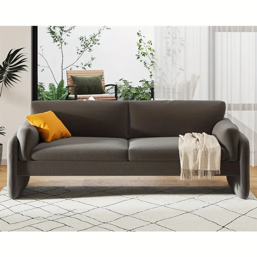 Modern Sofa 3 seater Couch Cozy Couch Embedded Armrest Deep - Temu