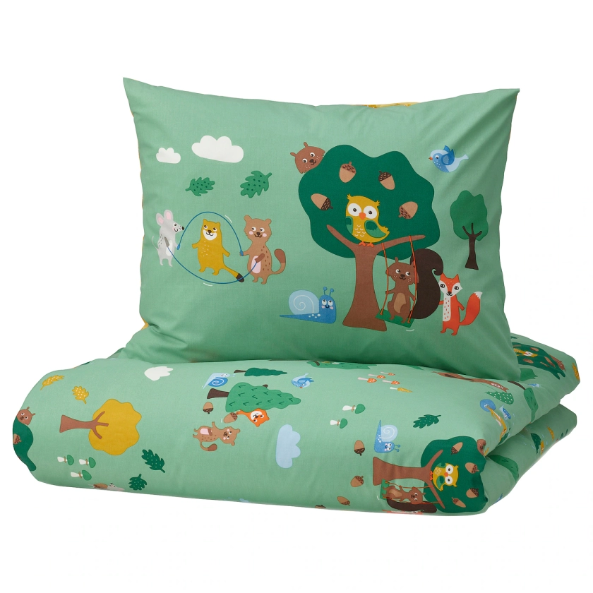BRUMMIG Duvet cover and pillowcase(s) - forest animal pattern/multicolor Twin