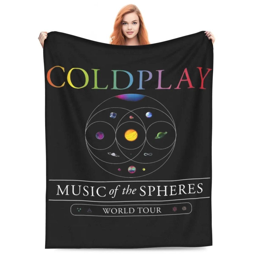 Couverture de groupe de musique Cold Play Merch, couvertures en velours, couvre-lit extérieur, confortable, ultra-doux, Home Tour 2024 - AliExpress