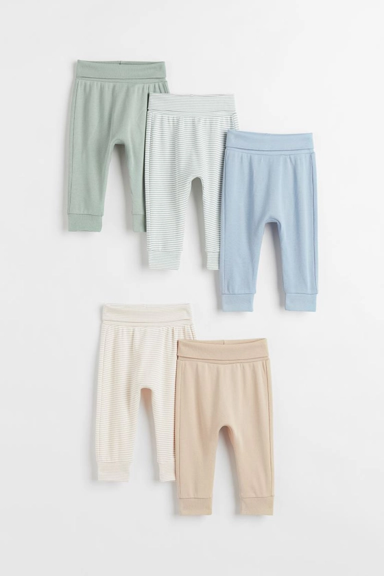 Pantalons en coton, lot de 5 - Beige clair/rayé - ENFANT | H&M FR