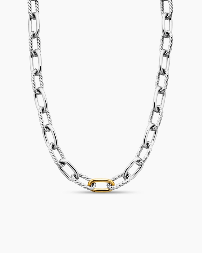 David Yurman | DY Madison® Chain Necklace in Sterling Silver with 18K Yellow Gold, 11mm