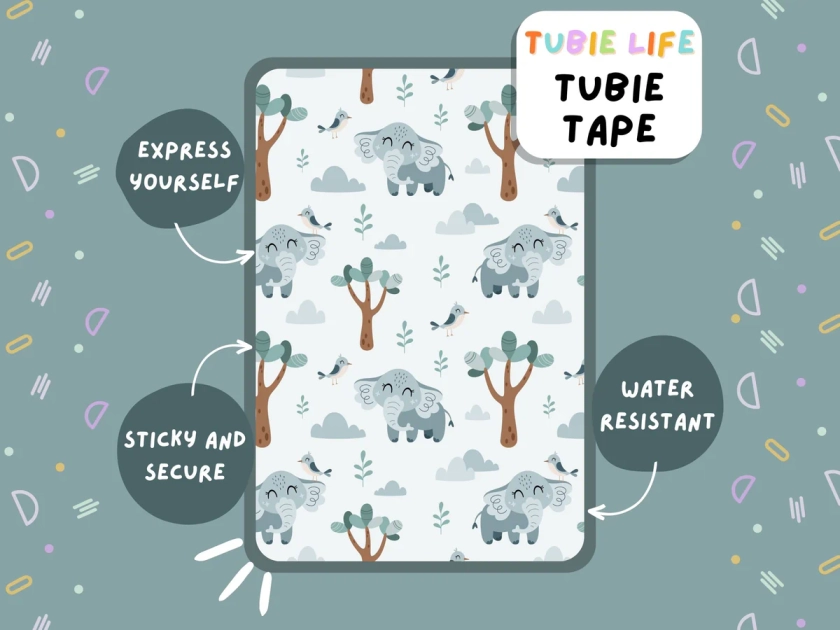 TUBIE TAPE Tubie Life elephant ng tube tape for feeding tubes and other tubing Full Sheet