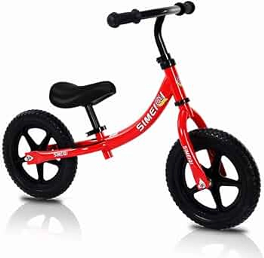 SIMEIQI 12 Inch Balance Bike for 2 3 4 5 Years Old Boys Girls Walking Training Bicycle No Pedal Adjutable Seat and Handlebar