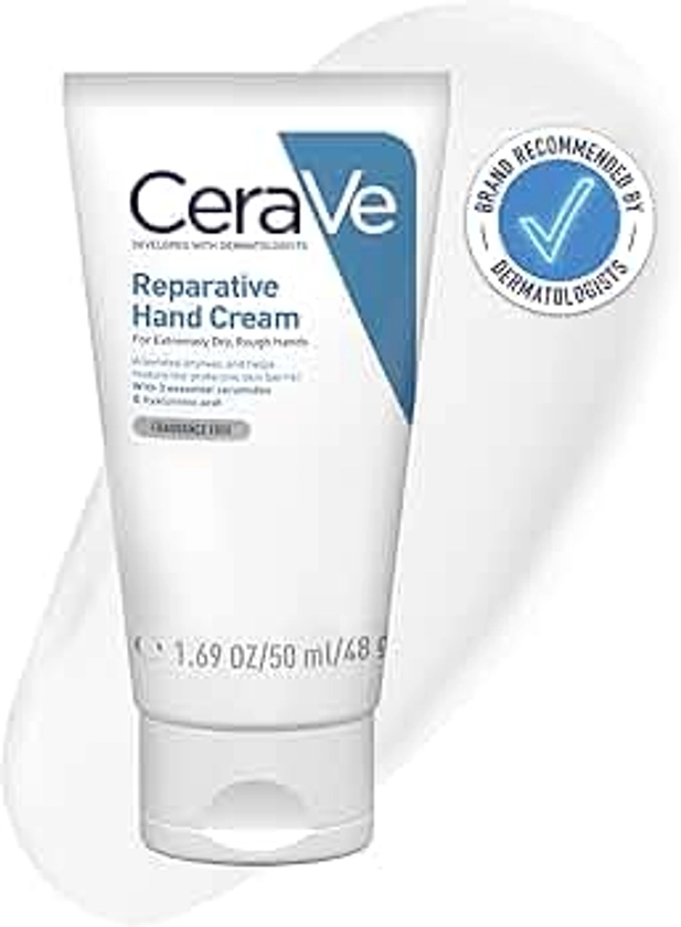 CeraVe Reparative Hand Cream for Dry and Rough Hands 50ml with Glycerin and 3 Essential Ceramides