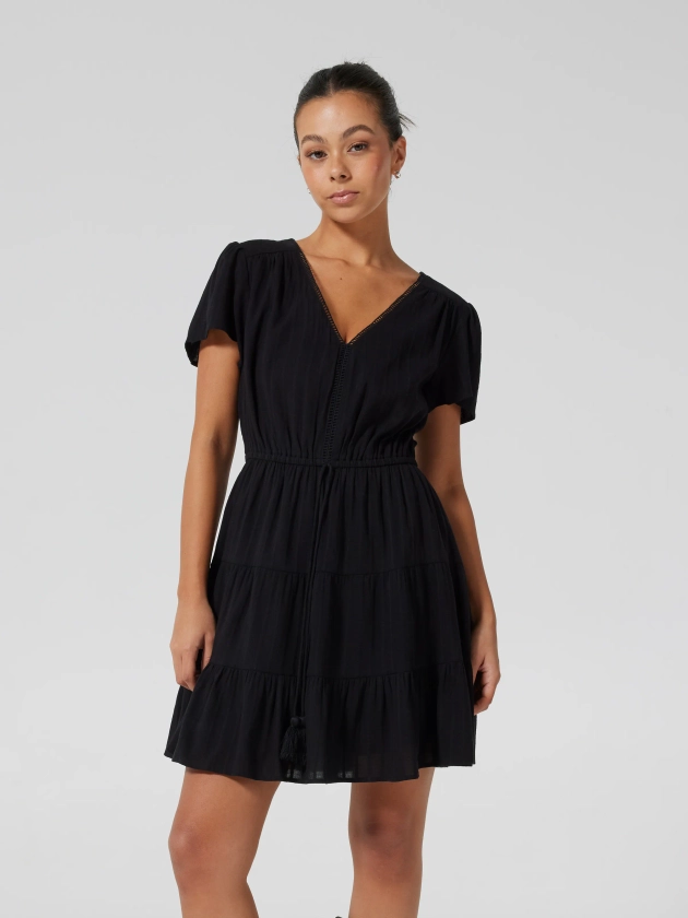 Daisy Short Sleeve Mini Dress Black - Jay Jays Online
