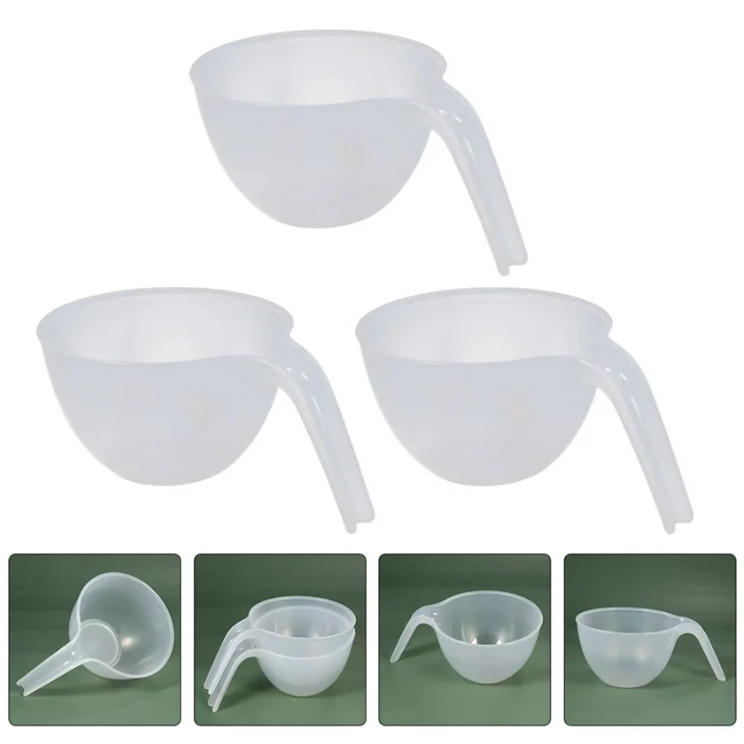 NUOLUX 3Pcs Plastic Mixing Bowls Nesting Plastic Bowls Color Mixing Bowls with Handle