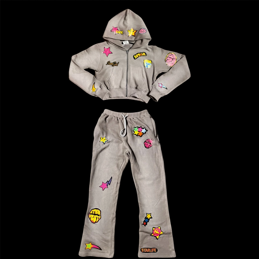 Grey Star Girl Tracksuit Set