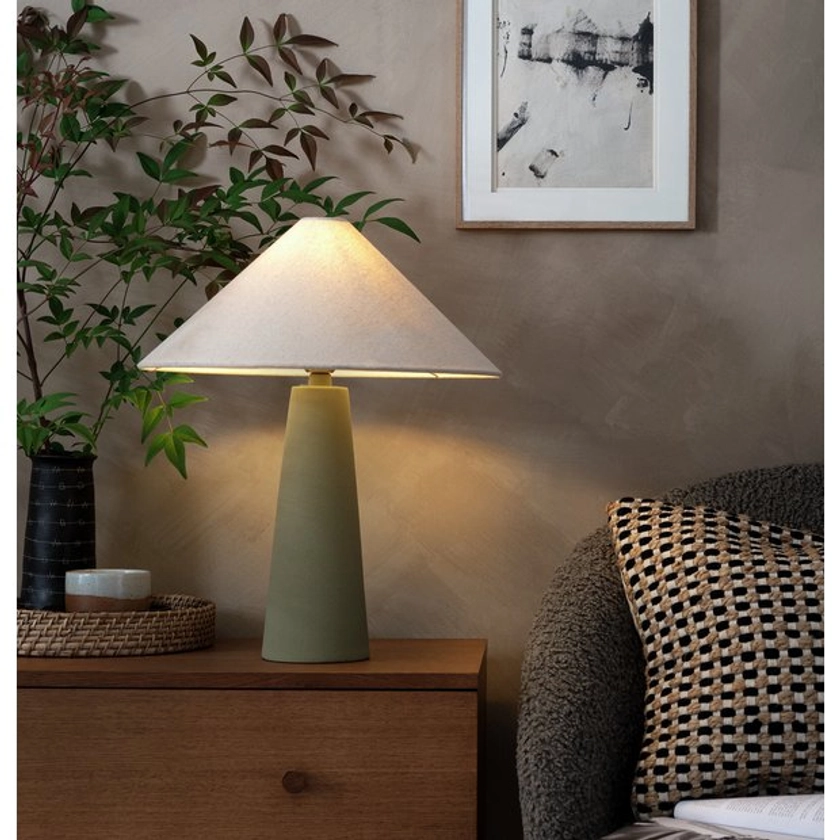 Buy Habitat Conical Ceramic Table Lamp - Olive & Beige | Table lamps | Argos