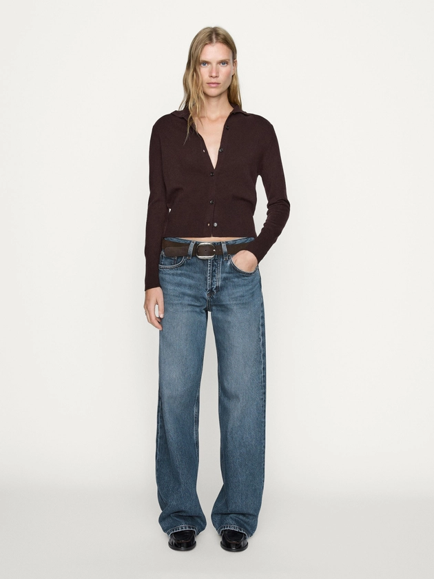 Jeans de cintura média perna larga full length · Azul, Azul-claro, Preto · Elegante | Massimo Dutti