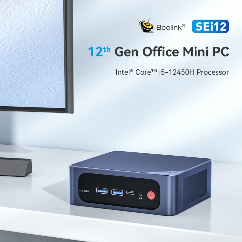 Beelink SEi12 i5-12450H Intel 12 Gen Mini PC max Turbo Frequency up to 4.4Ghz