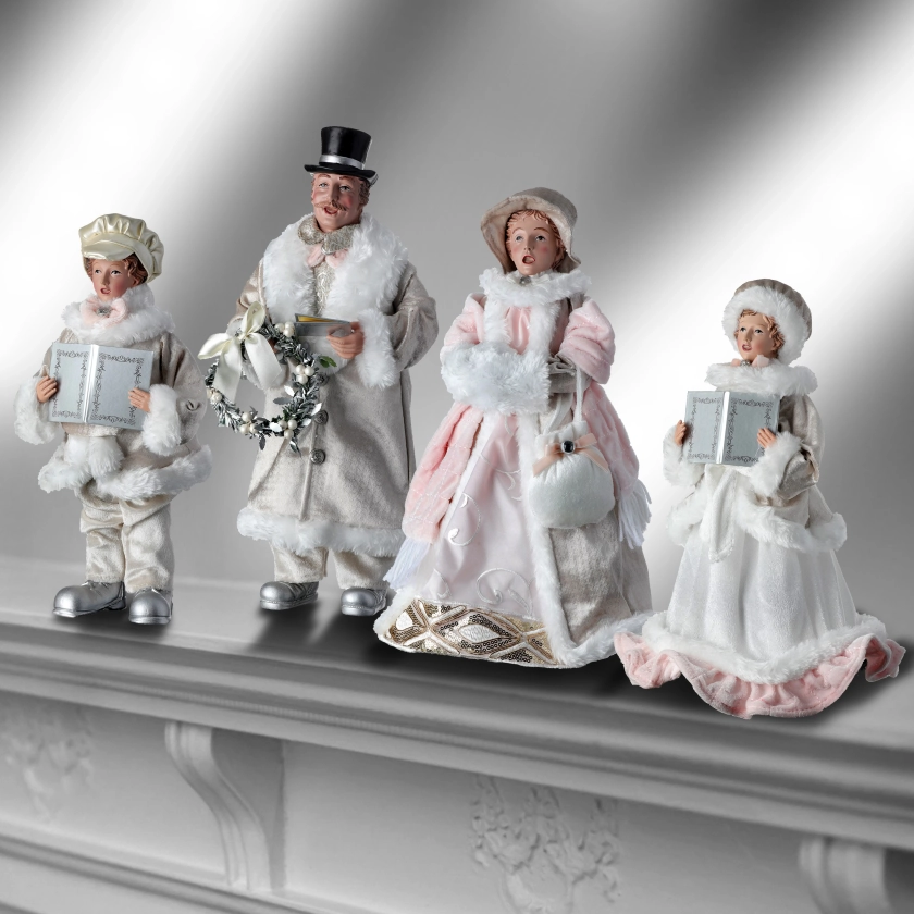 13-16'' Pink Champagne Caroler Family Set/4