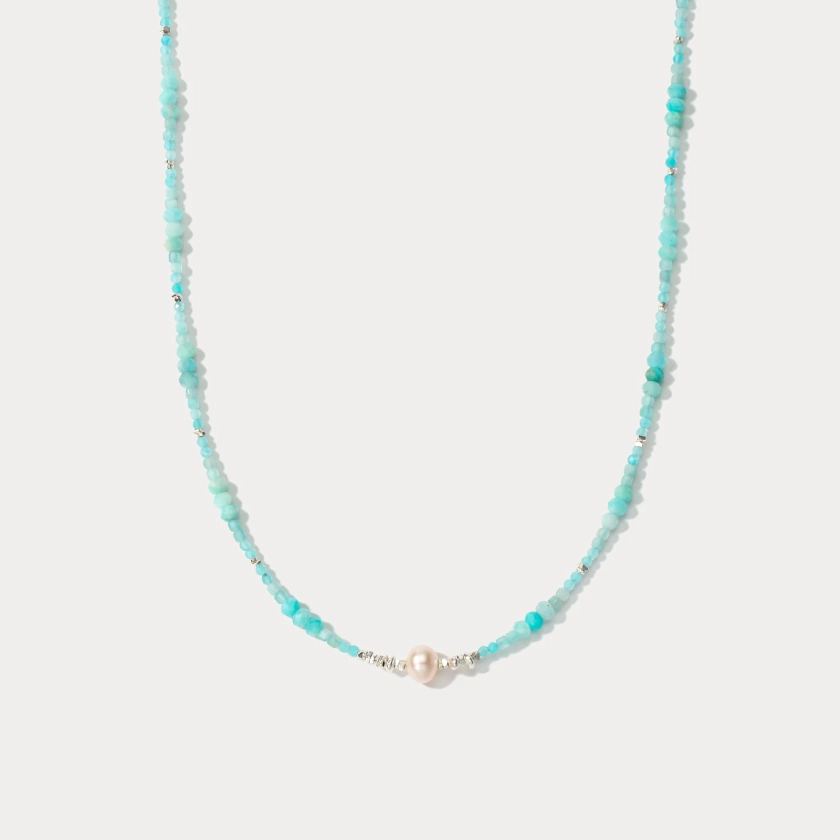 Blue Seed Bead Necklace