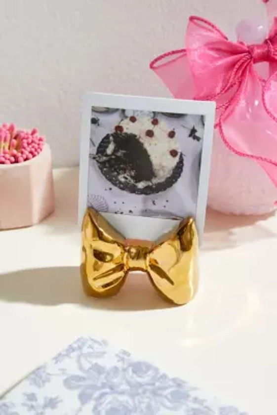 Gold Bow Photo Holder