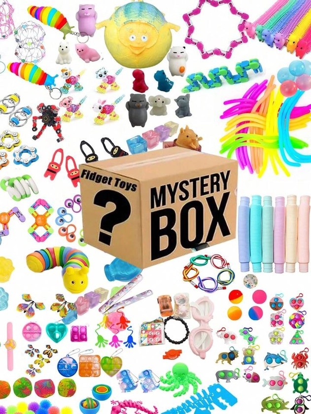 10pcs/Set Creative Stress Relief Toys Set In Random Styles & Colors, Surprise Box