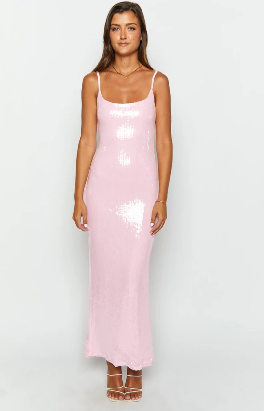 Rosalie Pink Sequin Maxi Dress