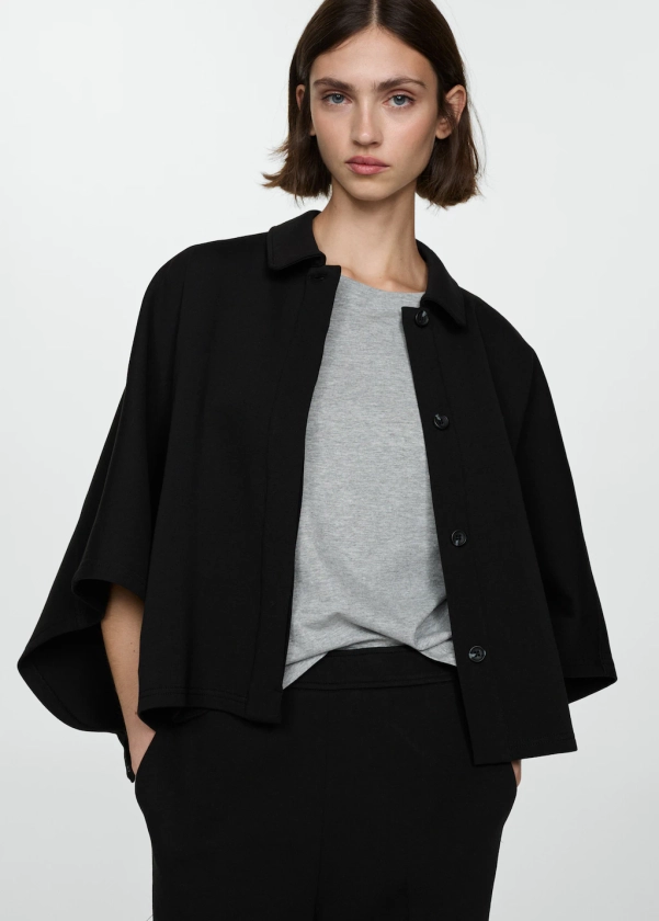 Veste style cape boutons - Femme | MANGO France métropolitaine