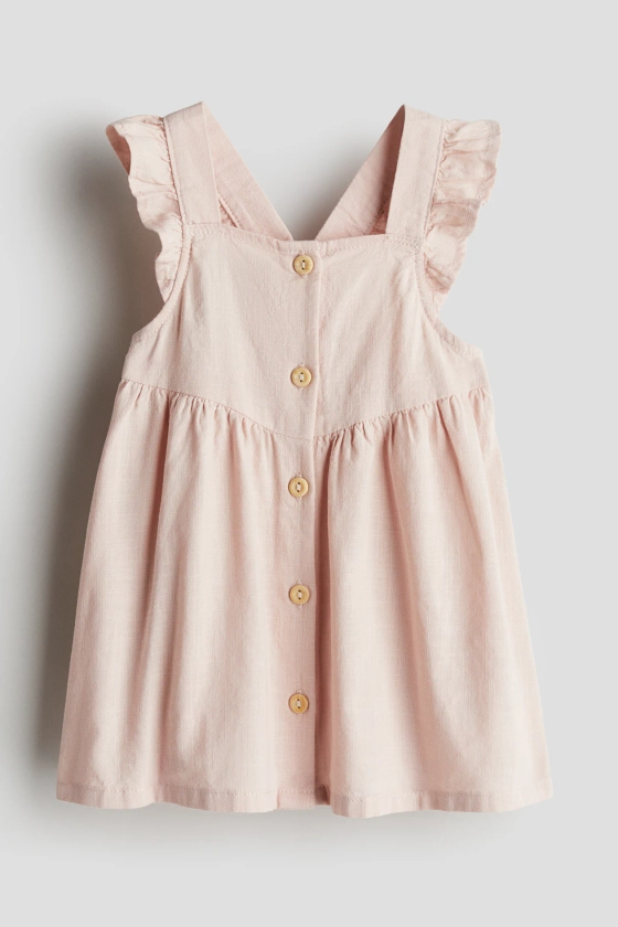 Ruffle-trimmed Cotton Dress - Light dusty pink - Kids | H&M US