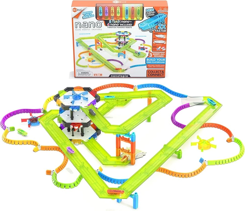 Amazon.com: HEXBUG Nanotopia, Sensory Toys for Kids & Cats with Over 130 Pieces & 7 Nano Bugs, STEM Kits & Mini Robot Toy for Kids Ages 3 & Up, Batteries Included : Toys & Games