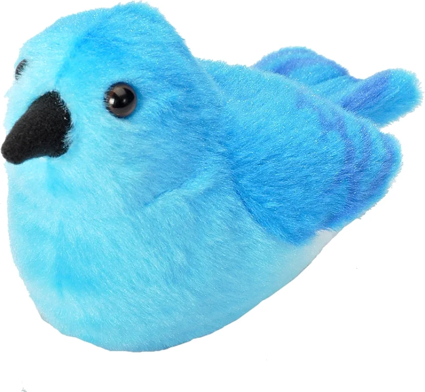 Wild Republic Audubon Birds Mountain Bluebird Plush with Authentic Bird Sound, Stuffed Animal, Bird Toys for Kids and Birders