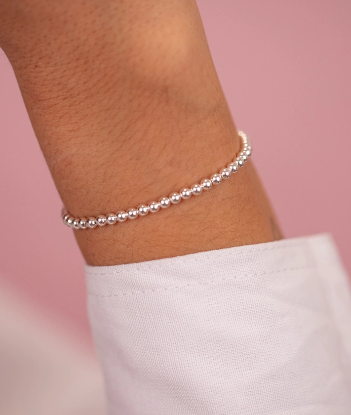 Bracelet perles 3 mm Argent 925