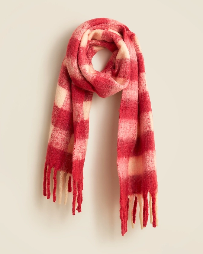 Brushed woven scarf in stripe