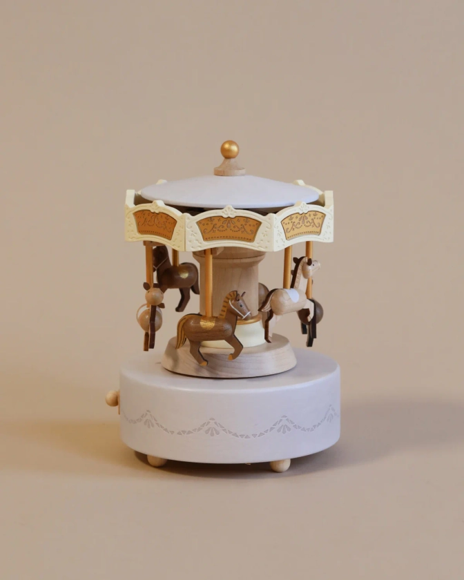 Wooden Carousel Music Box