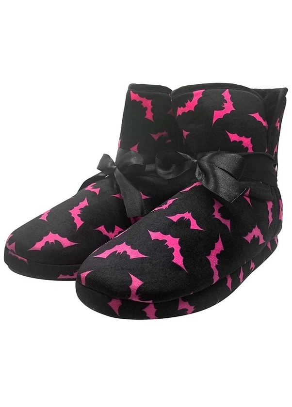 Neon Pink Luna Bats Slipper Boots