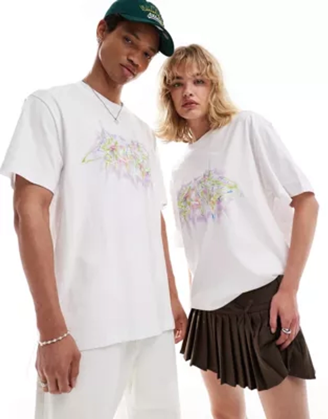 Weekday - T-shirt unisexe oversize avec imprimé Dreamland - Blanc | ASOS