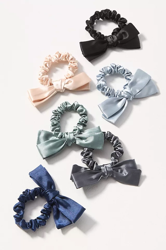 Satin Bow Hair Ties, Set of 6