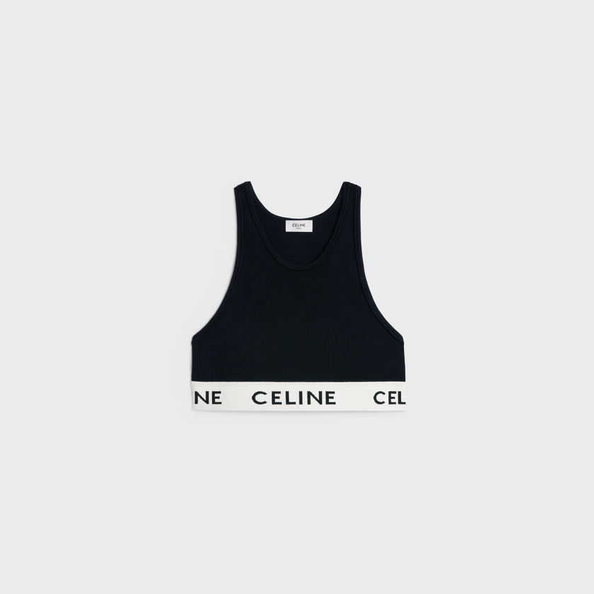 BRASSIÈRE CELINE IN MAGLIA SPORTIVA - NERO / CREMA | CELINE