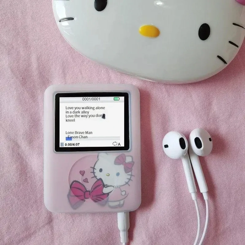 Sanrio-figura de Anime de Hello Kitty para estudiantes, Mini Walkman de música portátil, Kawaii, para escuchar música, regalo, Mp3, nuevo estilo