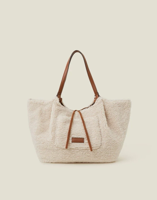 Reversible Faux Shearling Shoulder Bag