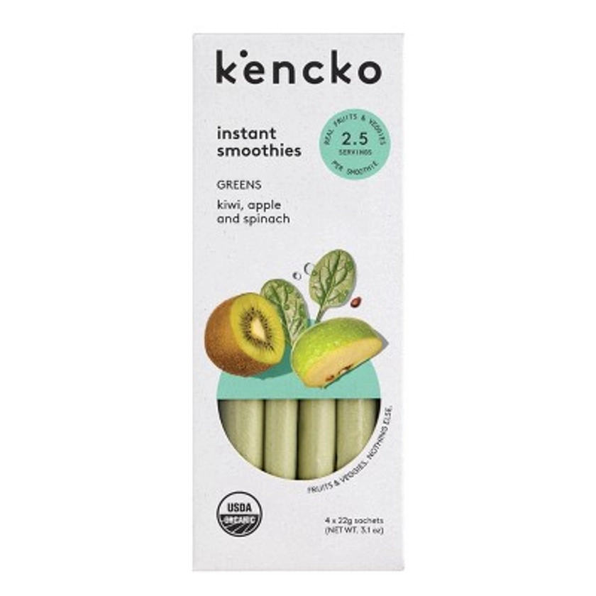 Kencko Greens Organic Instant Fruit & Veggie Smoothies Powdered Drink Mix - 4pk/.78 oz Packets