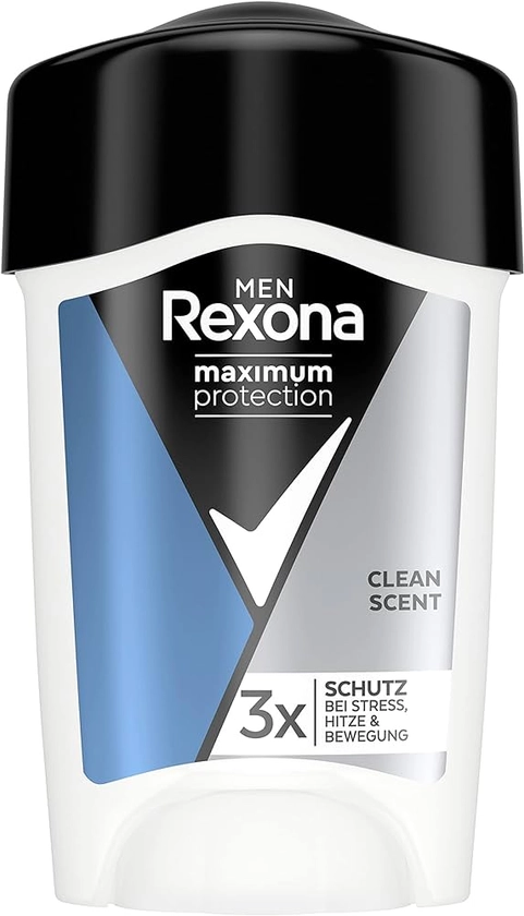 Rexona Men Stick Anti-Transpirant Homme Maximum Protection Clean Scent Dry, Efficacité 96h, 3x Plus Efficace, Parfum Frais, 45ml : Amazon.fr: Beauté et Parfum