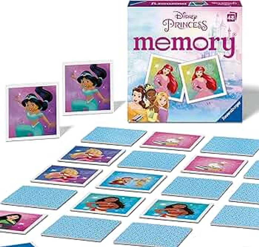 Ravensburger Disney Princess Mini Memory Game - Matching Picture Snap Pairs For Kids Age 3 Years Up - Educational Todder Toy