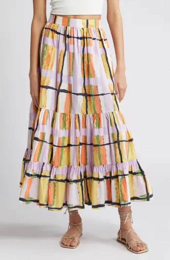 Cleobella Gayle Print Tiered Maxi Skirt | Nordstrom