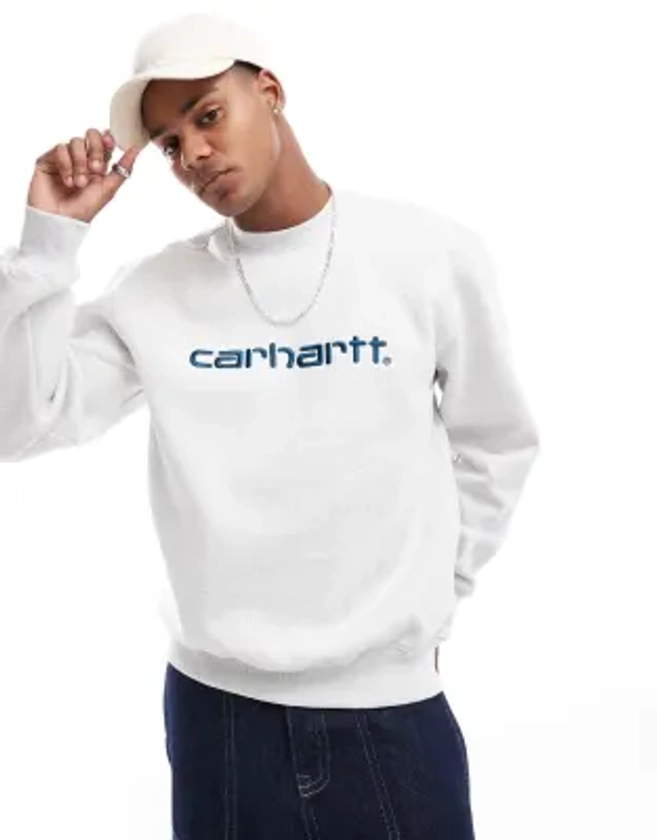 Carhartt WIP script embriodery sweatshirt in grey | ASOS