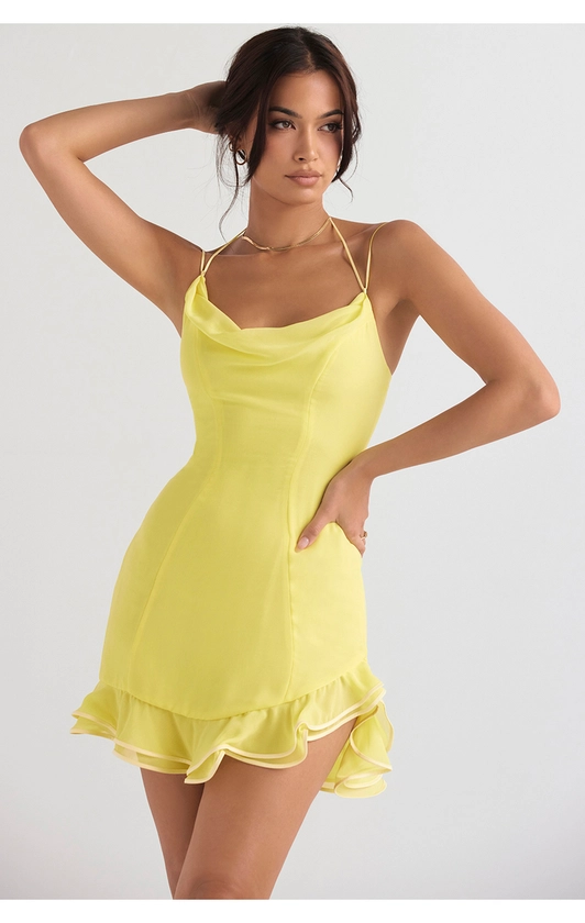 Clothing : Mini Dresses : 'Rossella' Buttercup Ruffle Mini Dress