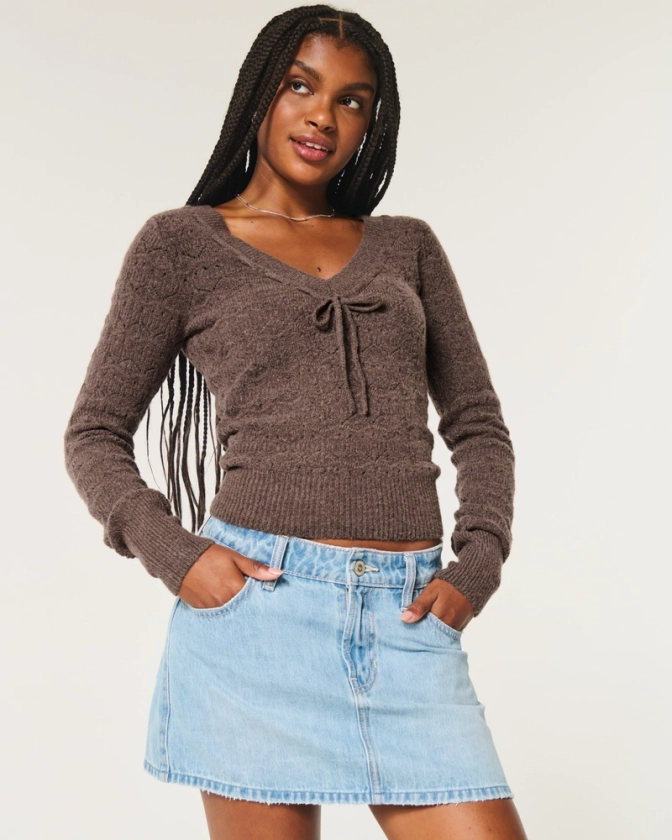 Stitchy V-Neck Sweater