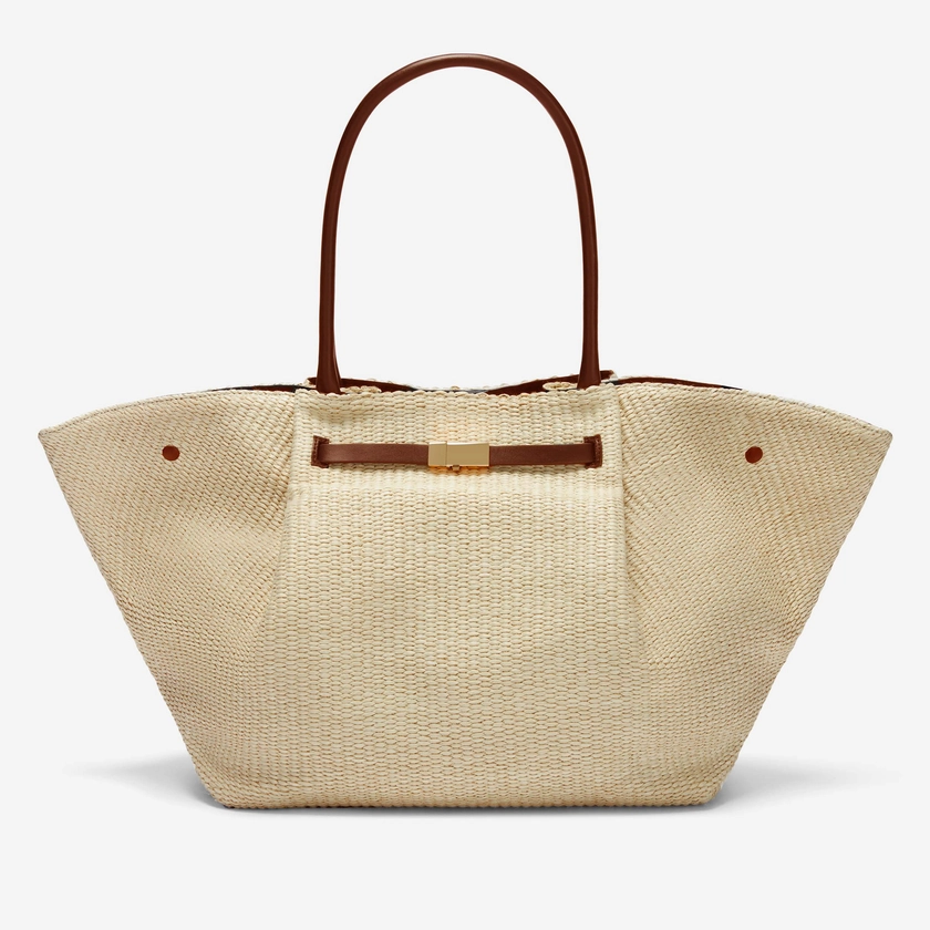 The New York | Natural Raffia Tan Smooth | DeMellier