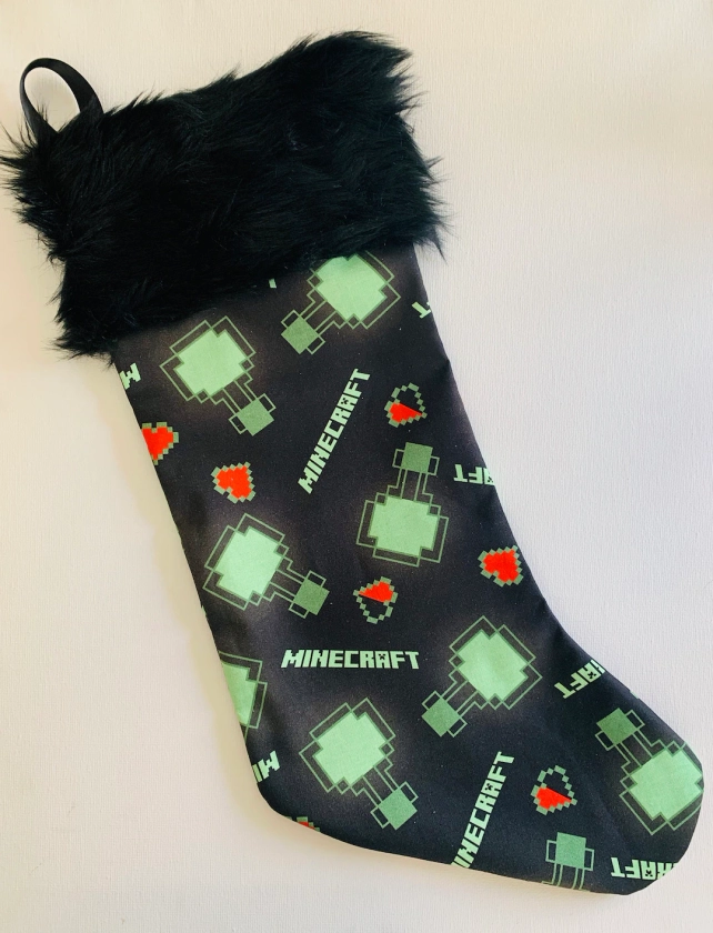 Minecraft Christmas Stocking Gift - Etsy UK